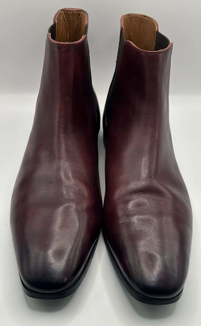 Express Men's Burgundy Leather Chelsea Boots
